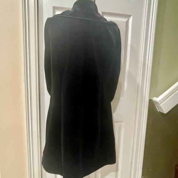 LAUNDRY BY SHELLI SEGAL COAT VELVET BLACK SZ LARGE SOPHISTICATED LUXURY CORE - Picture 4 of 15